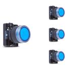 4 Botão Pulsador Luminoso Momentâneo Steck SLPRL4 Azul