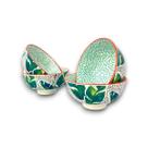 4 Bowl Tigela Cumbuca Cerâmica Estampa Folha Verde Pequeno