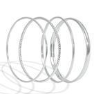 4 Bracelete Pulseira Rigida Argola Sem Fecho Grande Prata 4 Bracelete Pulseira Rigida Argola Sem Fecho Grande Prata