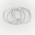 4 Bracelete Pulseira Rigido 4 Mm - 2 Mm Prata Legitima