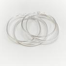 4 Bracelete Pulseira Rigido 4 Mm - 2 Mm Prata Legitima