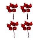 4 Buquê Natalino Mini Romã Berry Vermelho Enfeite Natal 14Cm 4 Buquê Natalino Mini Romã Berry Vermelho Enfeite Natal 14Cm