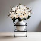 4 Buques De Flores Permanentes Elegantes Rosas Realistas Para Sala, Casa ou Eventos Especiais - DE1125