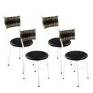 4 Cadeiras Branca Para Cozinha Viena Cappuccino Premium Cor:Preto