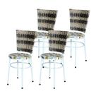 4 Cadeiras Brancas para Mesa Hawai Cappuccino Premium Assento Floral 4 Cadeiras Brancas para Mesa Hawai Cappuccino Premium Assento Floral