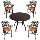 4 Cadeiras E Mesa Tampo Ripado Aluminio Para Cozinha Jantar Piscina Jardim Marrom 4 Cadeiras E Mesa Tampo Ripado Aluminio Para Cozinha Jantar Piscina Jardim Marrom