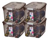 4 Caixa Organizadora Brinquedo Objeto Roupas 29l Preto Sanremo