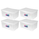 4 Caixa Organizadora Decorativa 65L Com Trava Transparente