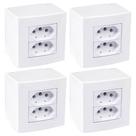 4 Caixa Sobrepor 2 Tomadas 3 Pinos 2p+t 20a 75x75 Branco Margirius