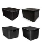 4 Caixas Cesto Organizadoras De 7l, 15l, 20l E 40l Rattan