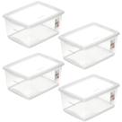 4 Caixas Organizadoras com Tampa 7,5L Ordene Empilháveis Esc