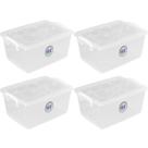 4 Caixas Organizadoras Travas e Alças 4L Bel Ordene para Armário Closet Incolor