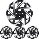 4 Calota HB20 Creta 2025 Aro 15 Black Piano Prata Metálico + Emblema