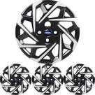 4 Calota KA 2000 a 21 Aro 15 Black Piano Prata Metálico + Emblema