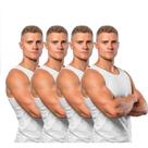 4 Camiseta Regata Camisa Masculina Algodão Branco E Outras cores