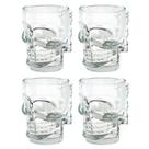4 Caneca Caveira Rock Chopp Cerveja Vidro 510ml Grande
