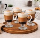 4 Canecas Capuccino Vidro 120ml