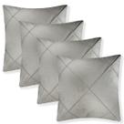4 Capas Almofada Veludo Drapeada Cinza e Creme 55x55 cm 4 Capas Almofada Veludo Drapeada Cinza e Creme 55x55 cm