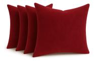 4 Capas Almofadas Veludo Sala Sofa Quarto Decorativa 45x45 Vermelha