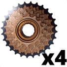 4 Catraca Roda Livre Rosca 7 Velocidades 14/28 Dentes Original Dourada Última Preta