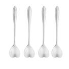 4 Colheres De Chá Lyor Heart Prata De Aço Inox