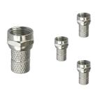 4 Conector F Coaxial Macho RG6 Crimpar Foxlux Rosqueável