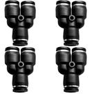 4 Conexão Emenda em Y Engate Rápido Pneumática Tubo 12mm 4 Conexão Emenda em Y Engate Rápido Pneumática Tubo 12mm