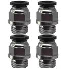 4 Conexão Pneumática Engate Rápido Reta Rosca 3/8 Tubo 12mm 4 Conexão Pneumática Engate Rápido Reta Rosca 3/8 Tubo 12mm