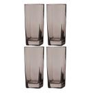4 Copos Bali Quadrado 320ml Colorido Mesa Lindo Luxo Cinza