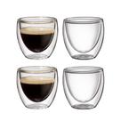 4 Copos De Cafe Vidro Duplo Expresso 80ml - Mimo Style