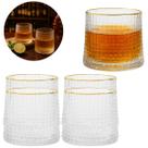 4 Copos de Vidro 320ml Borda Dourada P/ Whisky Drinks Bar