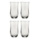 4 Copos Ópera Vidro Duravel Redondo 360ml Transparente Nadir