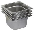 4 Cubas Gastronômica Buffet GN 1/6 100mm Aço Inox Sem Alça