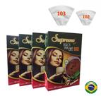 4 CXs Filtros Para Cafeteira Lavável nº 102 Coador de Café TNT Supremo Reutilizável até 5X 4 CXs Filtros Para Cafeteira Lavável nº 102 Coador de Café TNT Supremo Reutilizável até 5X