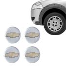 4 Emblema Adesivo Calota Chevrolet Resinado PRATA