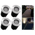 4 Embutido Solo 1w Balizador Led Blindado Ip67 Inox Spot Chão Piso