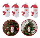 4 Enfeites Árvores Natal Wincy Natal Enfeite Papai Noel 4x11 Branco/ Vermelho 4 Enfeites Árvores Natal Wincy Natal Enfeite Papai Noel 4x11 Branco/ Vermelho