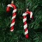 4 Enfeites Bengala Brilhante De Natal Plástico 15cm Premium