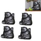 4 Esculturas de Gato Preto Em Resina Estatueta