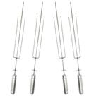 4 Espetos Tridente Inox Com Engrenagem Para Kit Giratório Brasa Grill