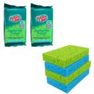 4 esponja pad multiuso biodegradavel flash limp uso geral