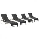 4 Espreguiçadeiras Reclinavel Catar Fendi Corda Nautica Trama Original