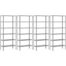 4 Estante De Aço Para Livros Sala Escritório Estoque Almoxarifado 6 Prateleiras 60cm Resistente Multiuso Para Loja Supermercado 4 Estante De Aço Para Livros Sala Escritório Estoque Almoxarifado 6 Prateleiras 60cm Resistente Multiuso Para Loja Supermercado