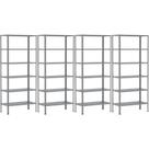 4 Estante De Aço Para Livros Sala Escritório Estoque Almoxarifado 6 Prateleiras 60cm Resistente Multiuso Para Loja Supermercado