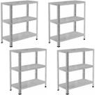 4 Estante Para Livros Sala Estoque Almoxarifado Escritório Loja 3 Bandejas De Aço Resistentes 60cm Armário Multiuso 4 Estante Para Livros Sala Estoque Almoxarifado Escritório Loja 3 Bandejas De Aço Resistentes 60cm Armário Multiuso
