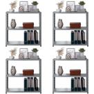 4 Estantes Armário De Aço 70cm Resistente 3 Bandejas Multiuso Para Quarto Sala Loja Livros Estoque Cozinha 4 Estantes Armário De Aço 70cm Resistente 3 Bandejas Multiuso Para Quarto Sala Loja Livros Estoque Cozinha