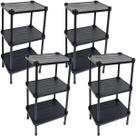 4 Estantes de Plástico Modular Multiuso 3 Prateleiras 1 Torre Preta Montável 39 Kg Qualyplas 4 Estantes de Plástico Modular Multiuso 3 Prateleiras 1 Torre Preta Montável 39 Kg Qualyplas