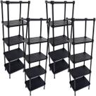 4 Estantes de Plástico Modular Multiuso 5 Prateleiras 1 Torre Preta Montável 65 Kg Qualyplas 4 Estantes de Plástico Modular Multiuso 5 Prateleiras 1 Torre Preta Montável 65 Kg Qualyplas