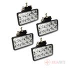 4 Farol de Milha Led Retangular 8 Leds 24W 12v 24v Caminhão Scania Volvo MB 1935