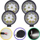 4 Farolete De Milha Led Redondo 9 Led 12v 24v 27w Fino Forte 4 Farolete De Milha Led Redondo 9 Led 12v 24v 27w Fino Forte